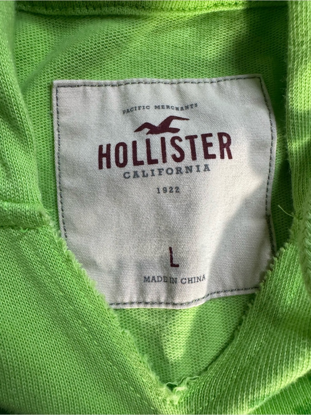 Hollister Green Tropical Graphic Hoodie Size Large Lightweight Pullover - Picture 4 of 4